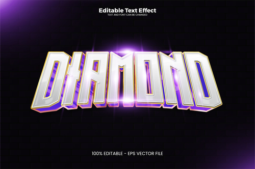 Diamond 3D vector text effect