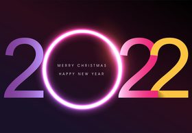 Different color 2022 font effect vector