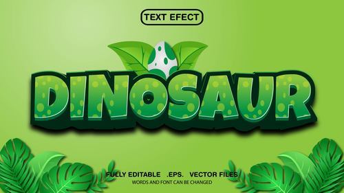 Dinosavr text style effect vector