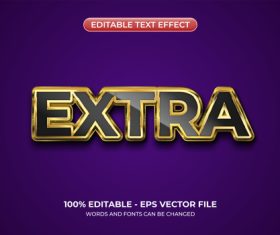 Extra editable text effect vector
