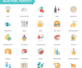 Food pixel perfect icon vector