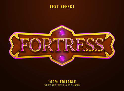 Fortress text style effect vector