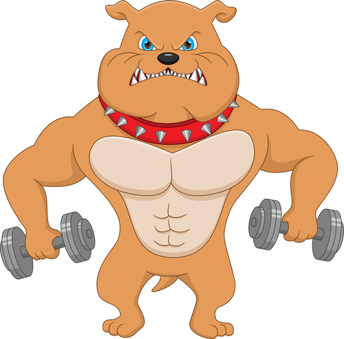 Funny bulldog cartoon illustration vector