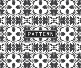 Geometric flowers black and white seamless design pattern vector