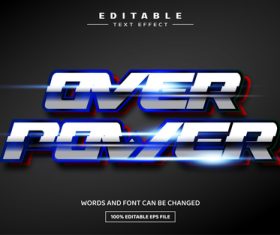 Glowing blue 3d editable text effect vector