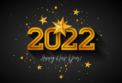 Golden 2022 poster template design vector