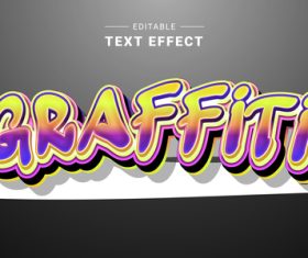 Graffiti 3d text style effect vector