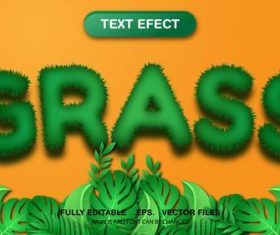 Grass text style effect vector