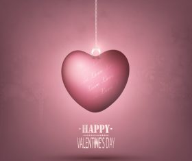 Heart pendant romantic valentine vector