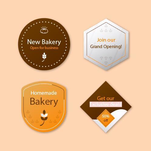 Homemade bakery label set vector