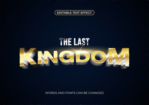 Kingdom editable text effect vector