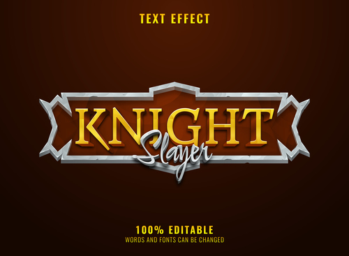 Knight text style effect vector