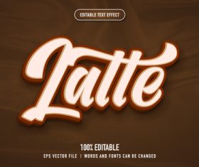 Latte 3D vector text effect