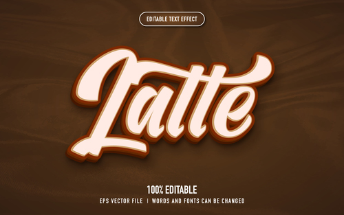 Latte 3D vector text effect