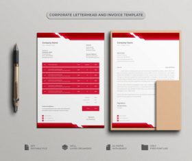 Letterhead and Invoice designs vector