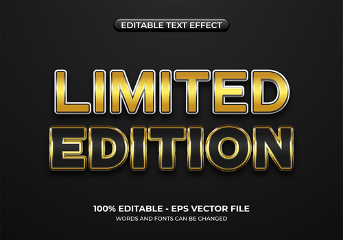Limited edition editable text effect vector
