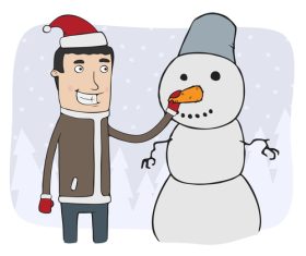Make snowman cartoon vector