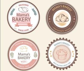 Mamas bakery label set vector