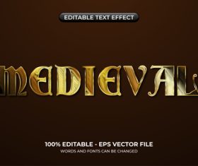 Medieval editable text effect vector