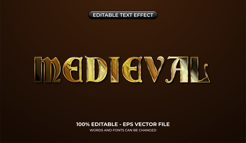 Medieval editable text effect vector