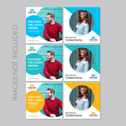 Mens and womens clothing sale card template vector