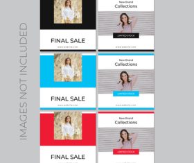 New brand collections sales card template vector
