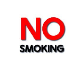 No Smoking font design vector
