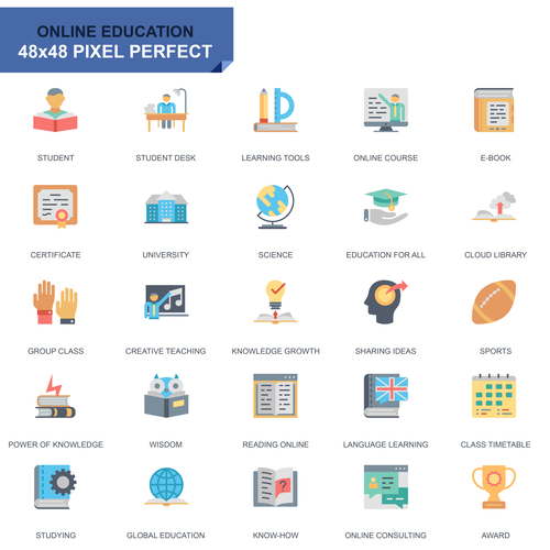 Online education pixel perfect icon vector