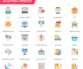 Online shopping pixel perfect icon vector