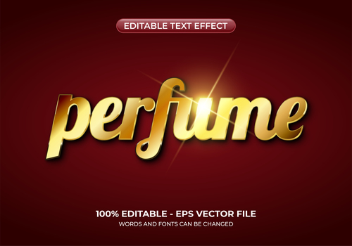 Perfume editable text effect vector