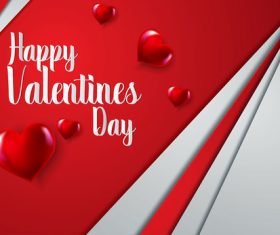 Red and white valentine day card vector