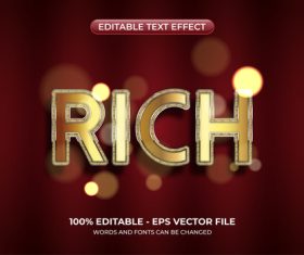 Rich editable text effect vector