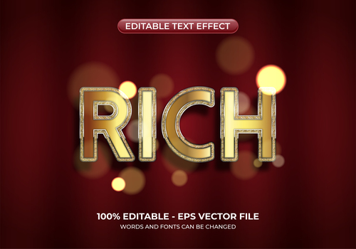 Rich editable text effect vector