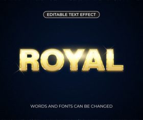 Royal editable text effect vector