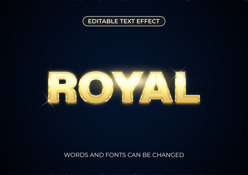 Royal editable text effect vector