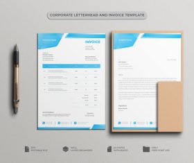 Simple letterhead and Invoice designs vector