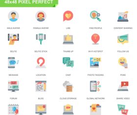 Social network pixel perfect icon vector