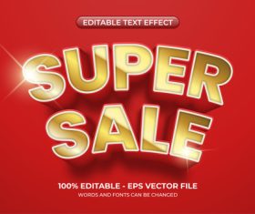 Super sale editable text effect vector
