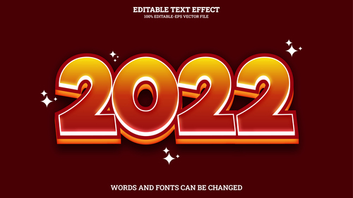 Text effect 2022 editable vector