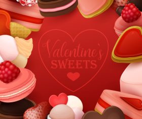 Valentine sweets vector