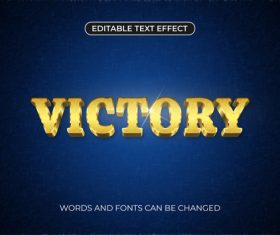 Victory editable text effect vector