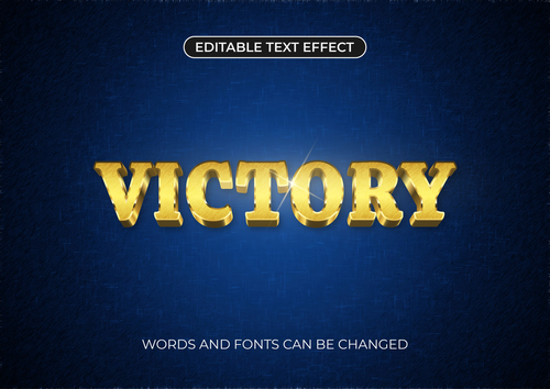 Victory editable text effect vector