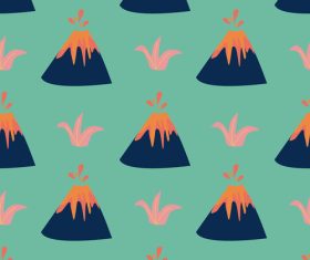 Volcano seamless pattern vector