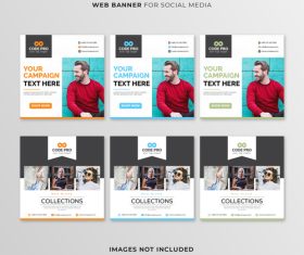 Web banner marketing template design vector