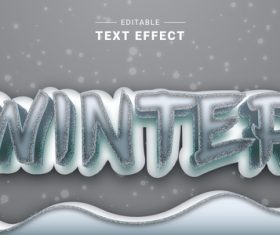 Winter 3d text style effect vector