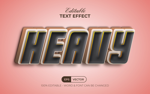 3D Text Effect Style Text Effect Heavy vector