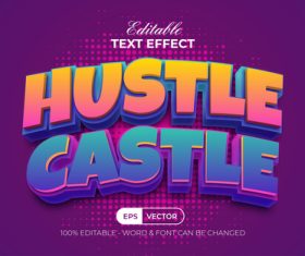 3D Text Effect Style Text Effect Hustle Castle vector