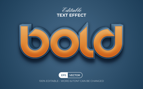 3D Text Effect Style Text Effect Bold vector