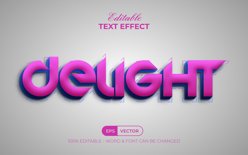 3D Text Effect Style Text Effect Delight vector