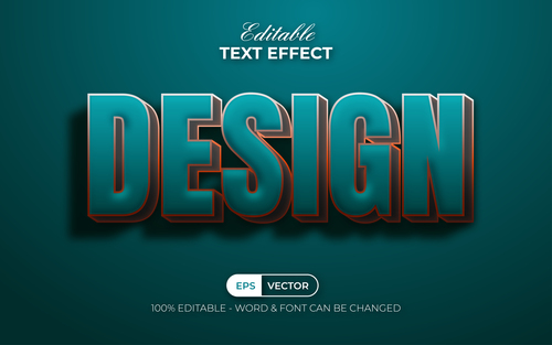 3D Text Effect Style Text Effect Design vector